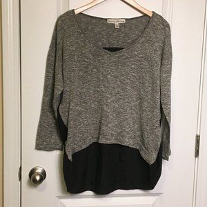 French Laundry Hi-Low 3/4 Sleeve Top L